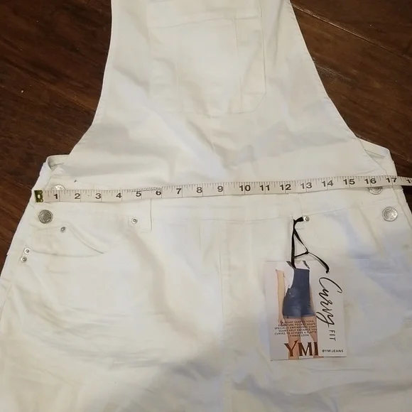 YMI Jean's Curvt Fit White Shortalls - Picture 8 of 8